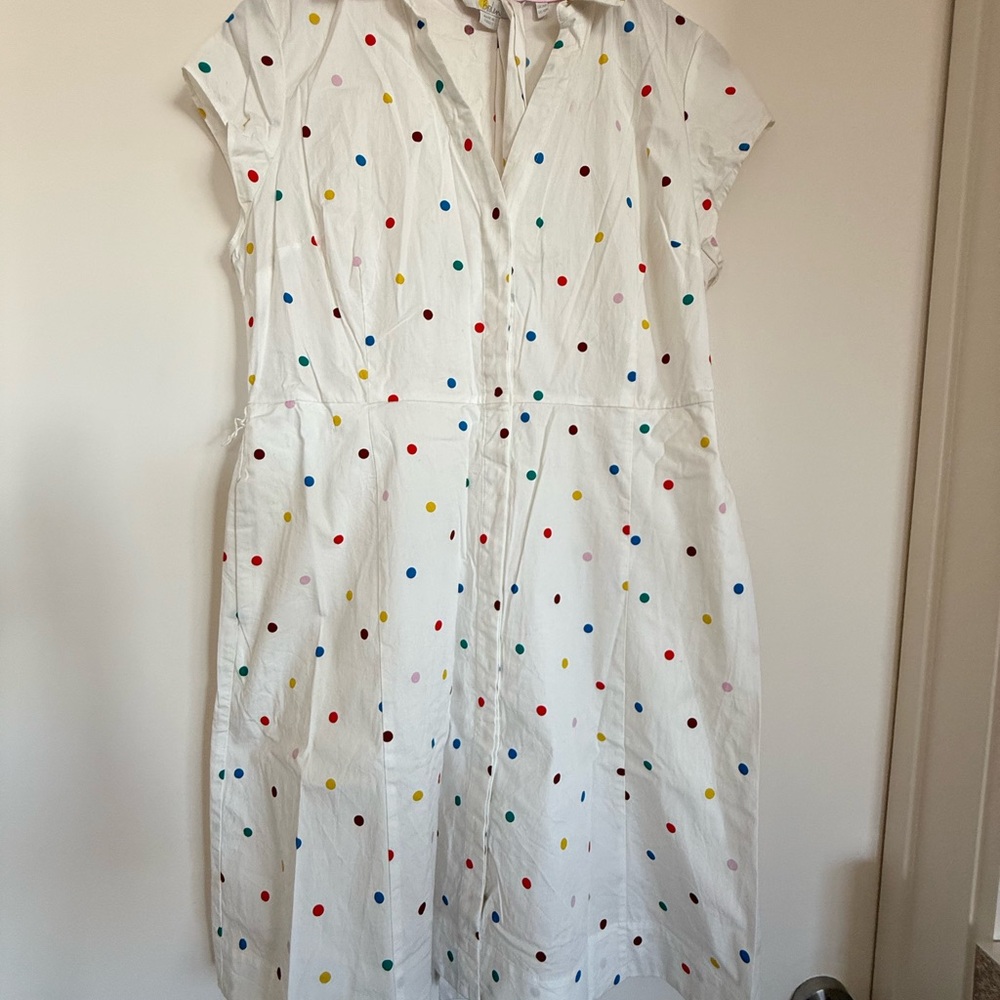 Boden Multicolor Polka Dot Midi Dress